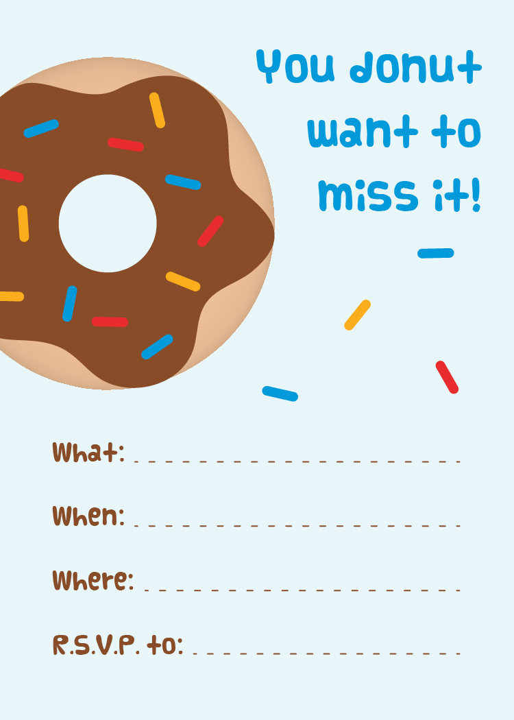 Donut Birthday Invitation Template Free