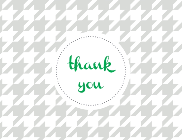 free houndstooth thank you notes in dove gray