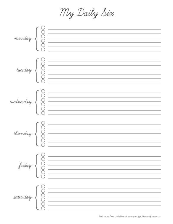 Free Printable List Form 2