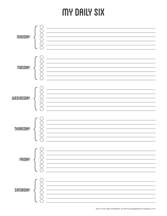 Free Printable List Form 3